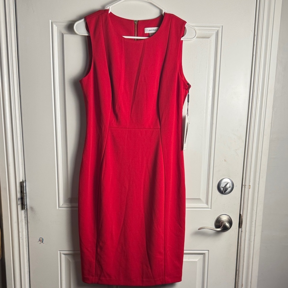 Calvin Klein Vibrant Red Midi Dress
